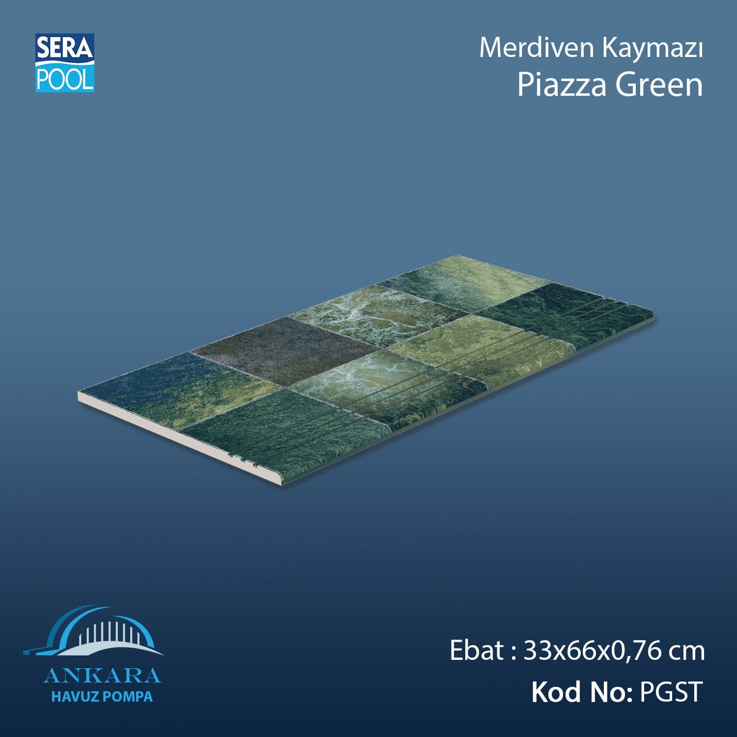 Piazza Green 33x66x0,76 cm Merdiven Kaymazı