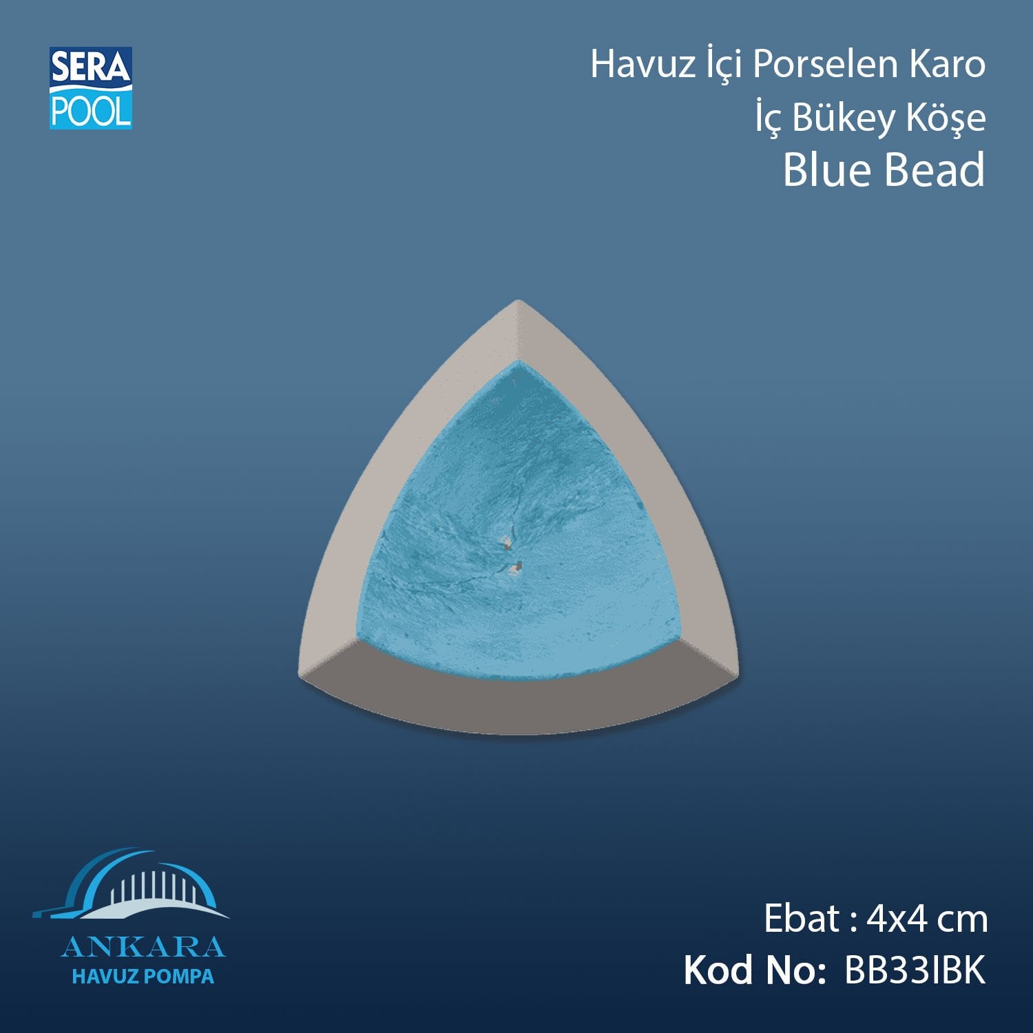 Blue Bead 4x4 cm İç Bükey Köşe