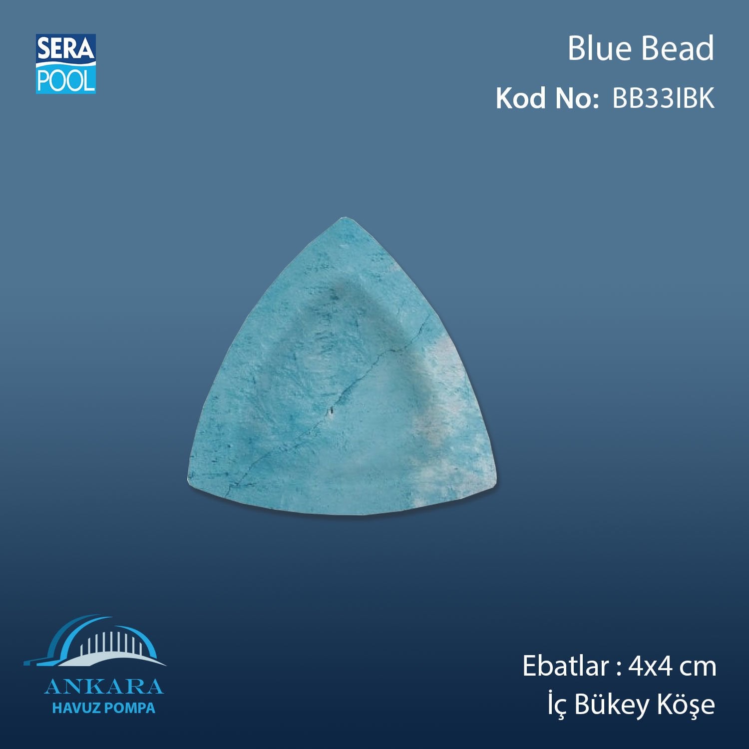 Blue Bead 4x4 cm İç Bükey Köşe