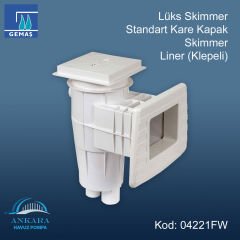 Lüks Standart Ağızlı Skimmer - Lüks Skimmer Standart Kare Kapak Liner (Klepeli)
