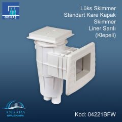 Lüks Standart Ağızlı Skimmer - Lüks Skimmer Standart Kare Kapak Liner Sarılı (Klepeli)