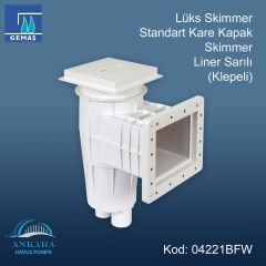 Lüks Standart Ağızlı Skimmer - Lüks Skimmer Standart Kare Kapak Liner Sarılı (Klepeli)