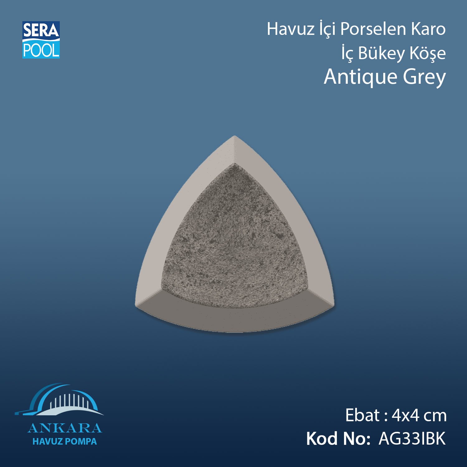 Antique Beige 4x4 cm İç Bükey Köşe