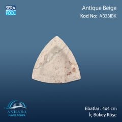 Antique Beige 4x4 cm İç Bükey Köşe