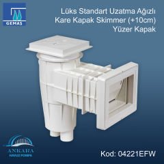 Lüks Standart Uzatma Ağızlı (+10 cm) Skimmer - Lüks Standart Uzatma Ağızlı Kare Kapak Skimmer Yüzer Kapak