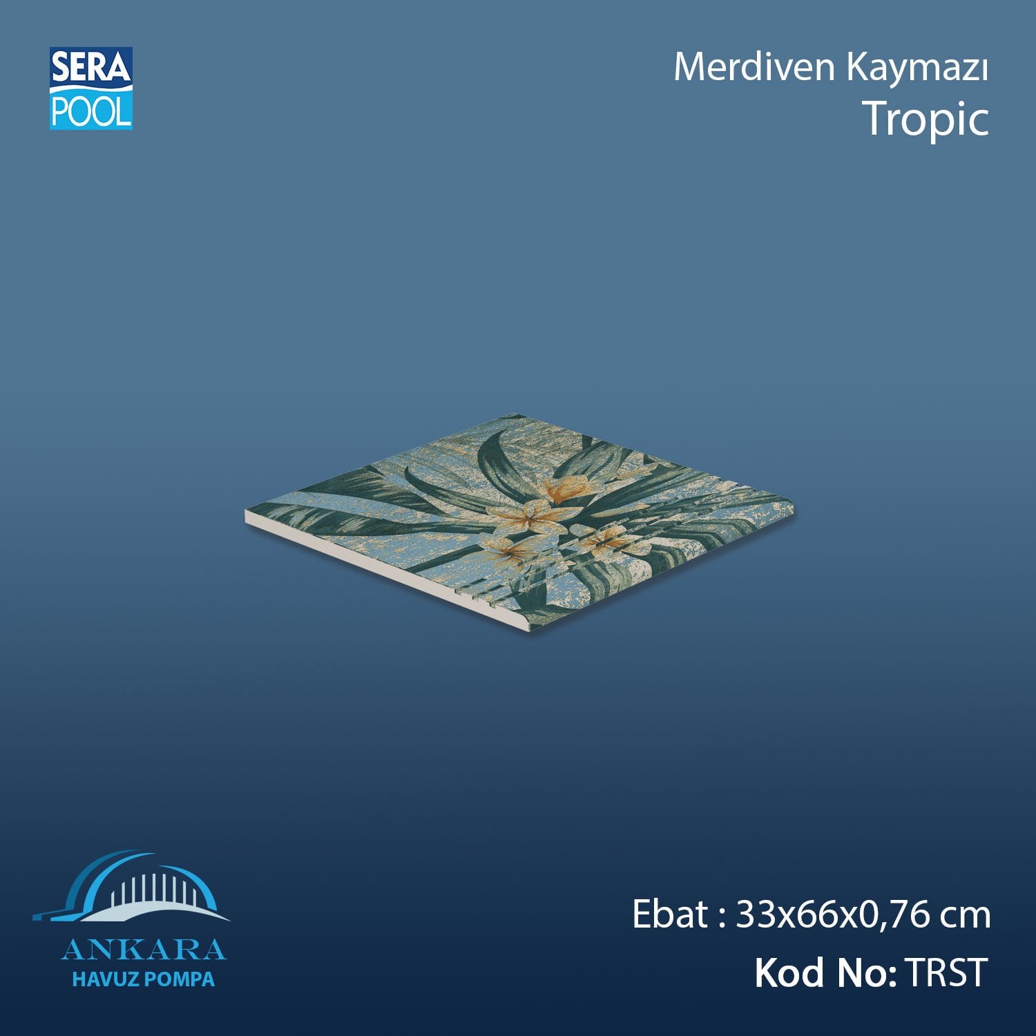 Tropic 33x33x0,76 cm Merdiven Kaymazı