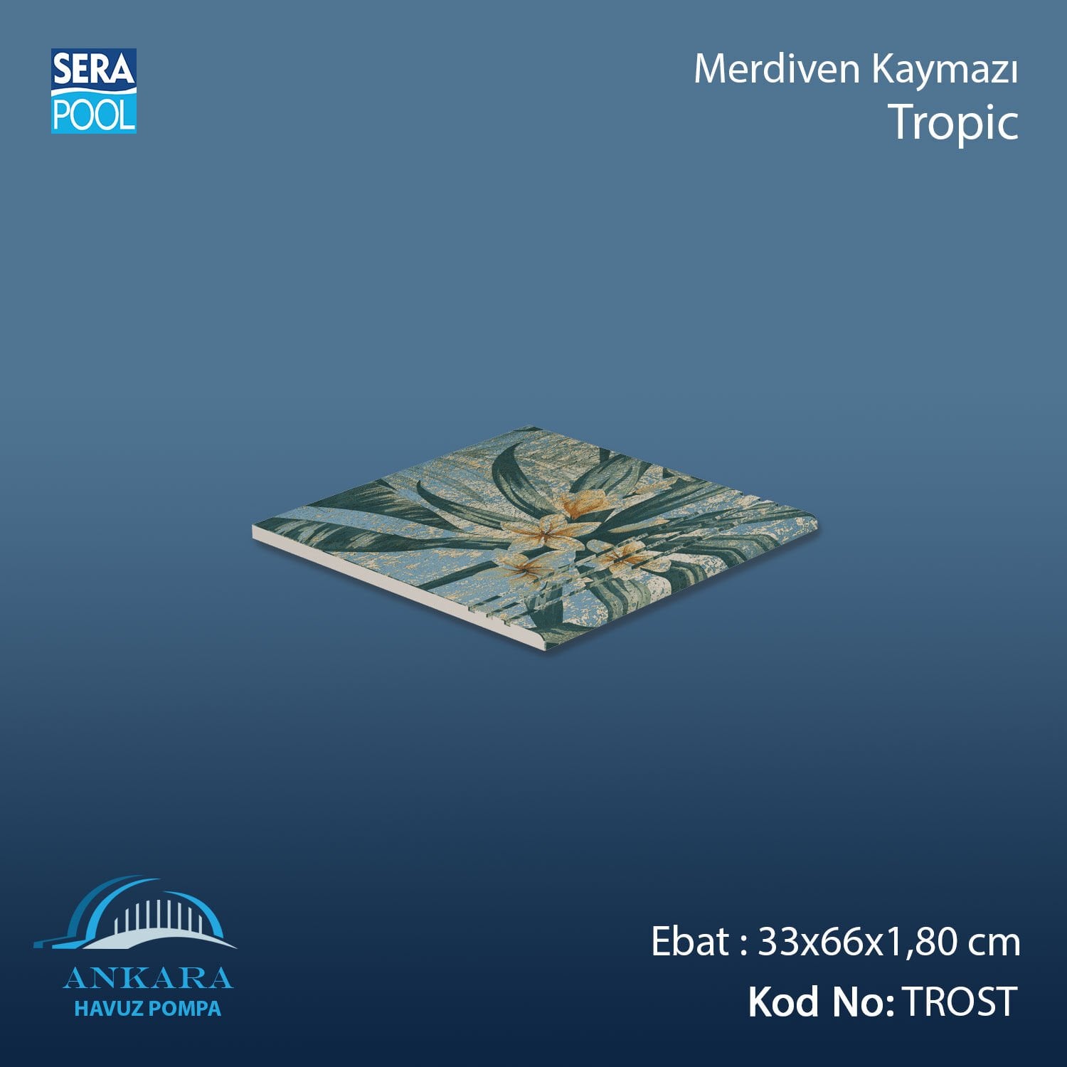 Tropic 33x33x1,80 cm Merdiven Kaymazı