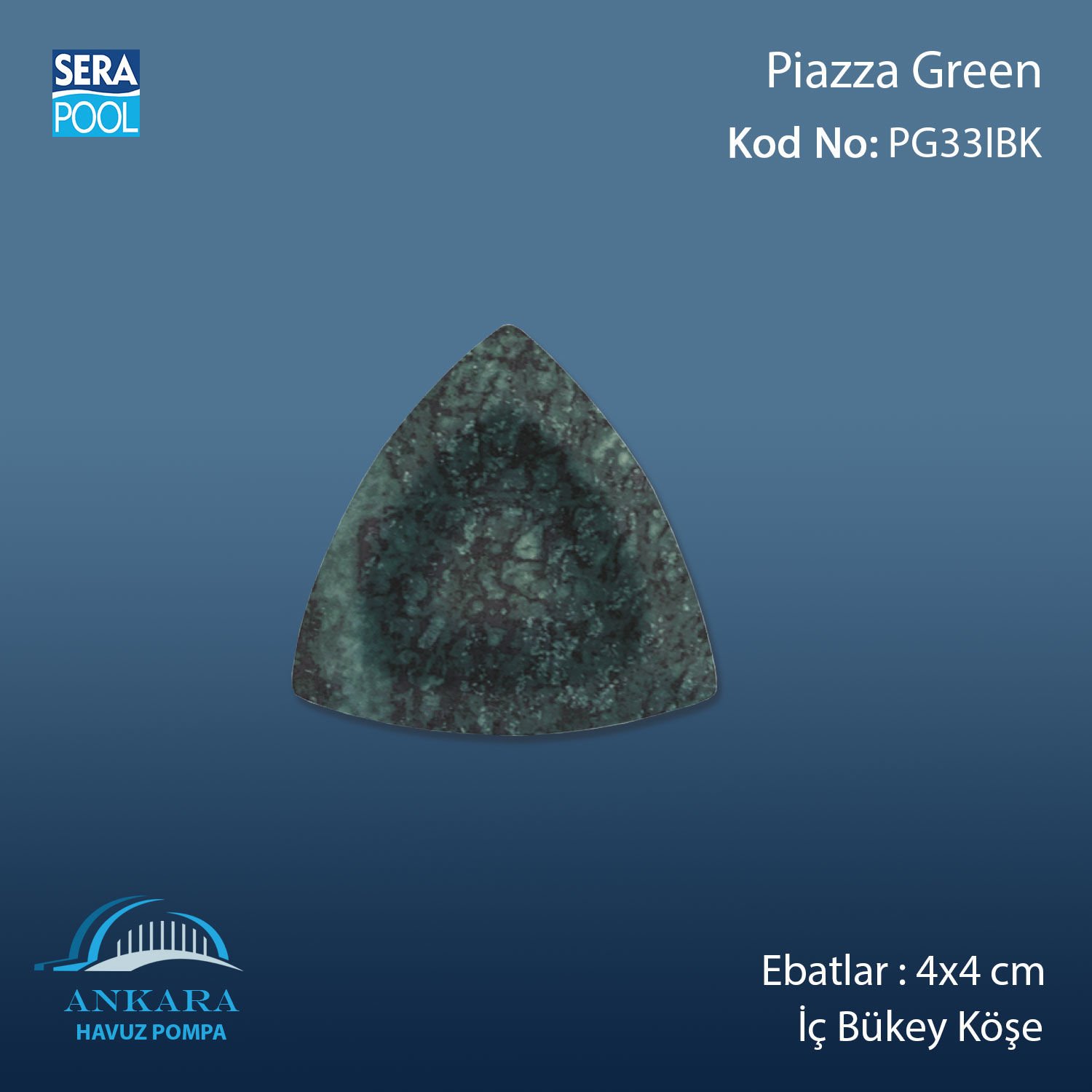 Piazza Green 4x4 cm İç Bükey Köşe