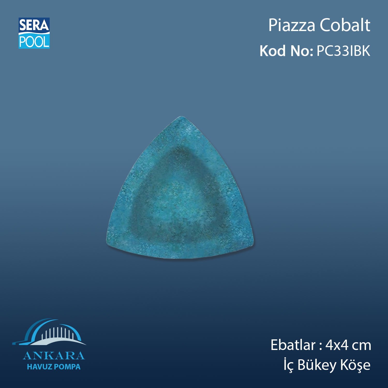 Piazza Cobalt 4x4 cm İç Bükey Köşe