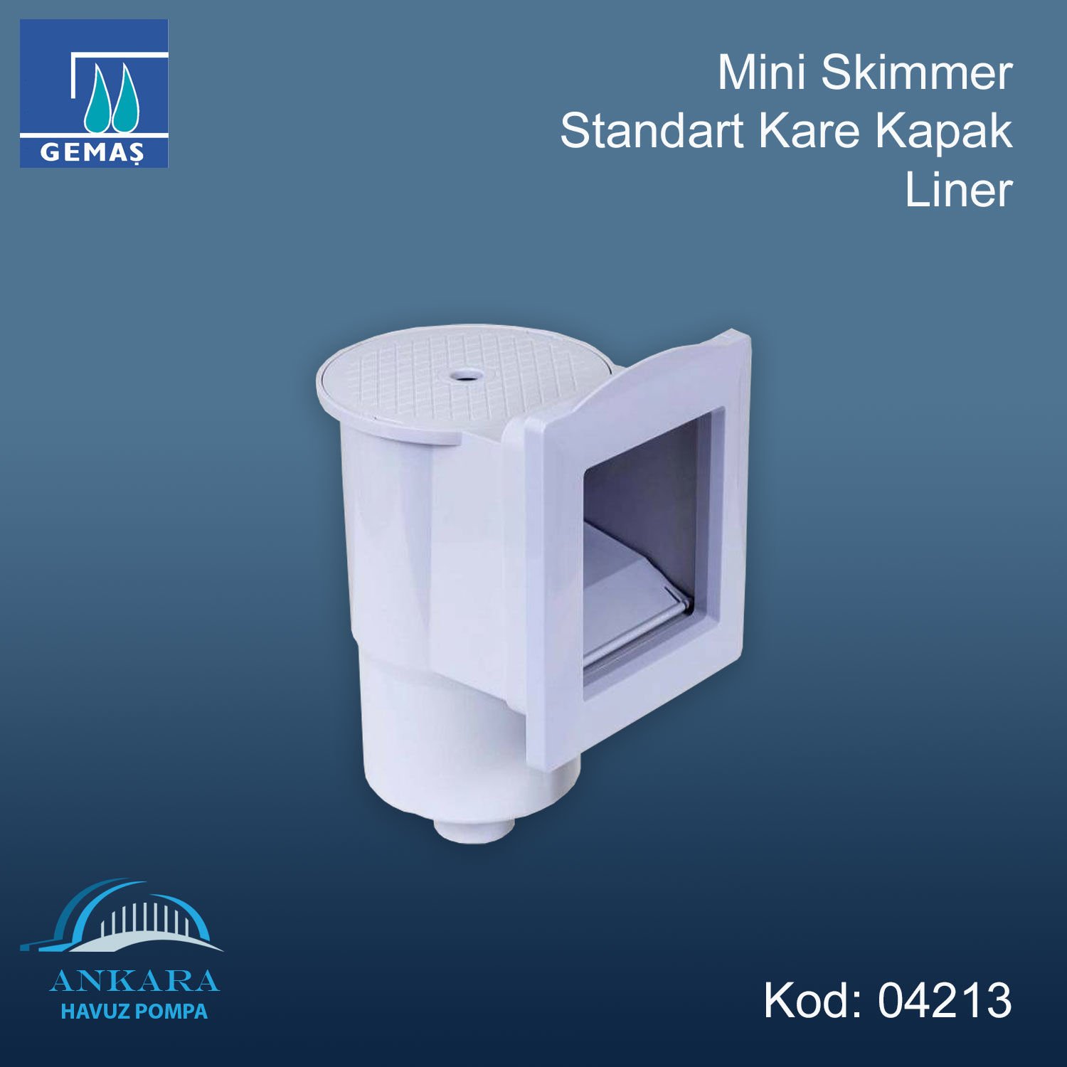 Mini Skimmerler - Skimmer Standart Kare Kapak Liner-Mini