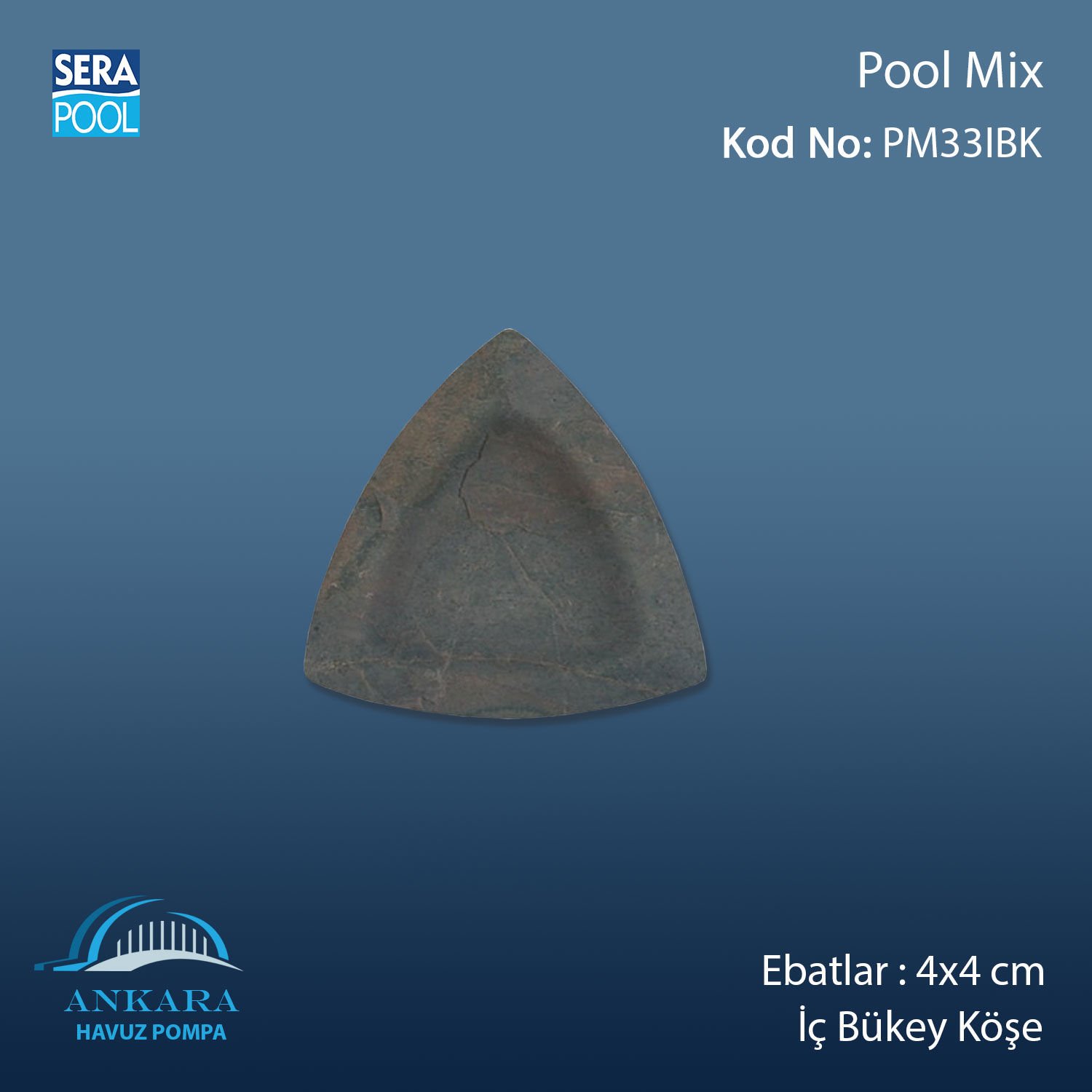 Pool Mix 4x4 cm İç Bükey Köşe