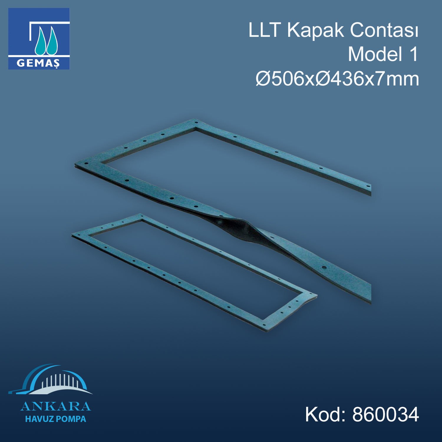 Skimmerler için Sandviç Contalar - LLT Kapak Contası Model 1 506x436x7mm