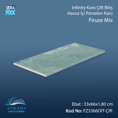 Firuze Mix Infinity Kaymaz Karo Çift Bitiş 33x66x1,80 cm