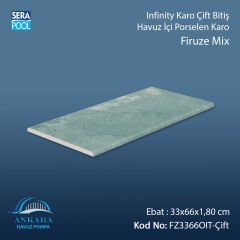 Firuze Mix Infinity Kaymaz Karo Çift Bitiş 33x66x1,80 cm