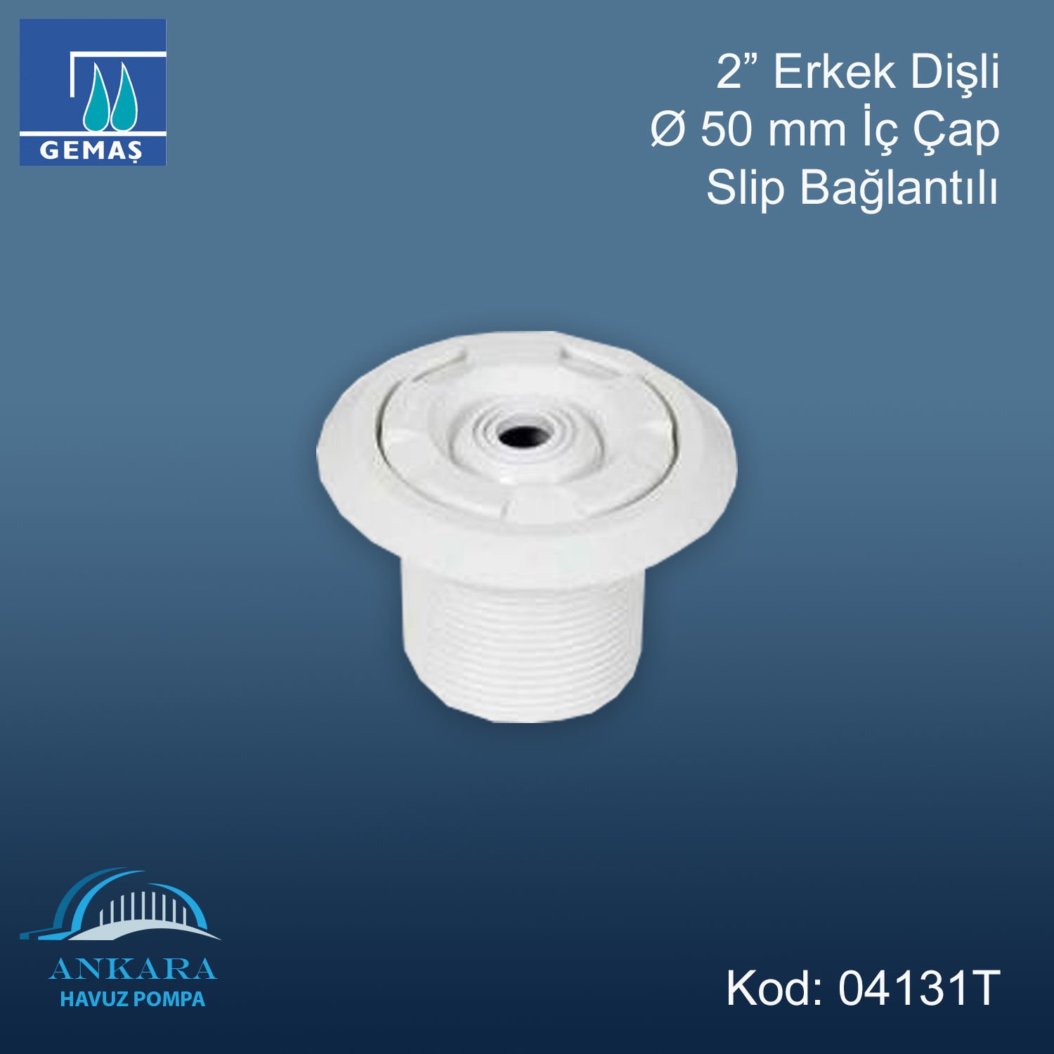Yandan Besleme Nozulu - 2” Erkek Dişli : Ø 50 mm iç çap slip bağlantılı.