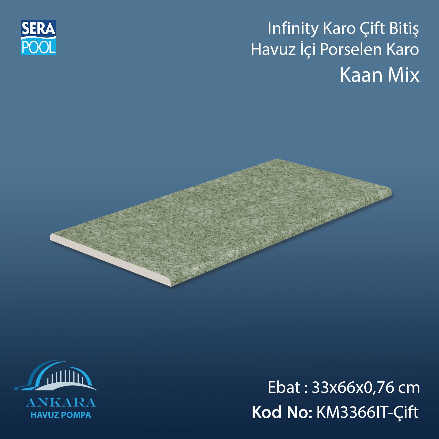 Kaan Mix Infinity Kaymaz Karo Çift Bitiş 33x66x0,76 cm