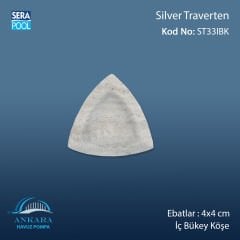 Silver Traverten 4x4 cm İç Bükey Köşe