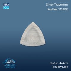 Silver Traverten 4x4 cm İç Bükey Köşe
