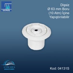 Yandan Besleme Nozulu - Dişsiz - Ø 63 mm boru (10 Atm) içine yapıştırılabilir.