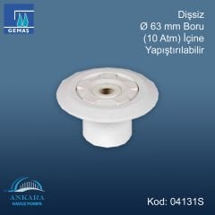 Yandan Besleme Nozulu - Dişsiz - Ø 63 mm boru (10 Atm) içine yapıştırılabilir.