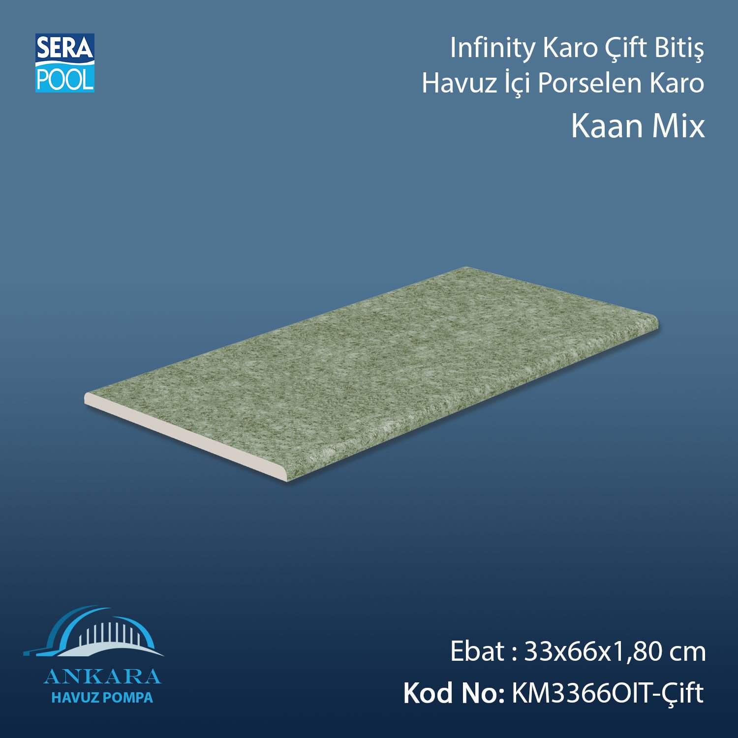 Kaan Mix Infinity Kaymaz Karo Çift Bitiş 33x66x1,80 cm