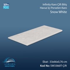 Snow White Infinity Kaymaz Karo Çift Bitiş 33x66x0,76 cm