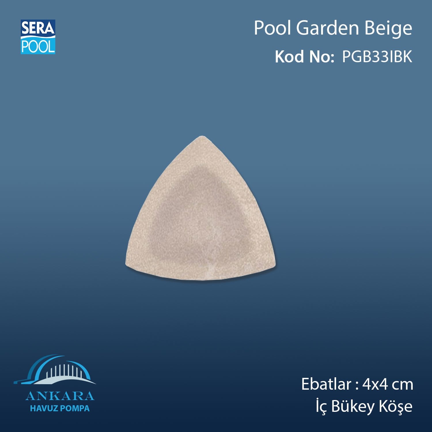 Pool Garden Beige 4x4 cm İç Bükey Köşe