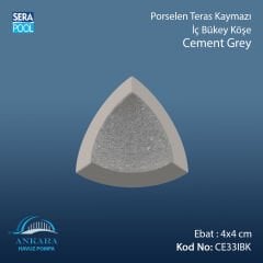 Cement Grey 4x4 cm İç Bükey Köşe