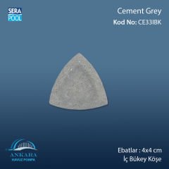 Cement Grey 4x4 cm İç Bükey Köşe