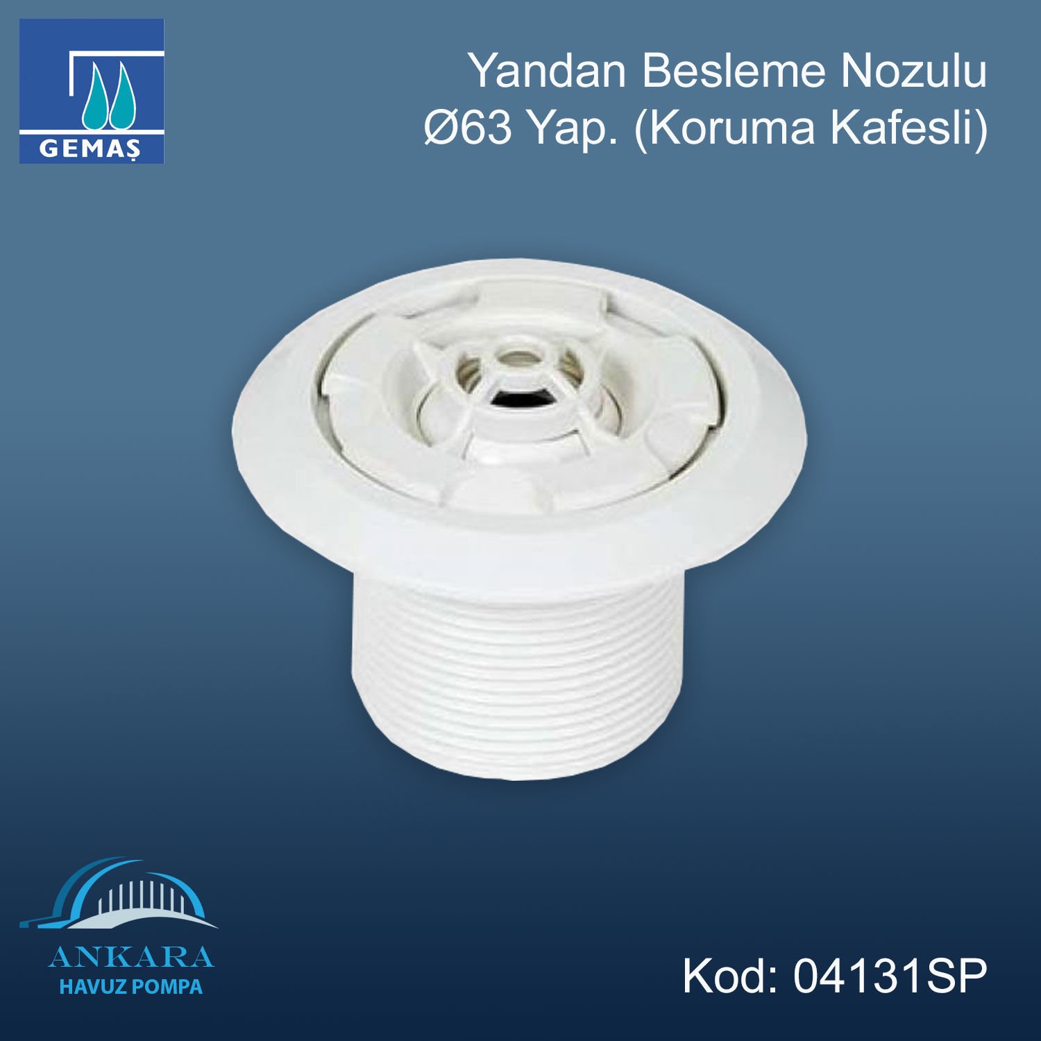 Yandan Besleme Nozulu - Yandan Besleme Nozulu Ø 63 Yap.Beton (Koruma Kafesli)