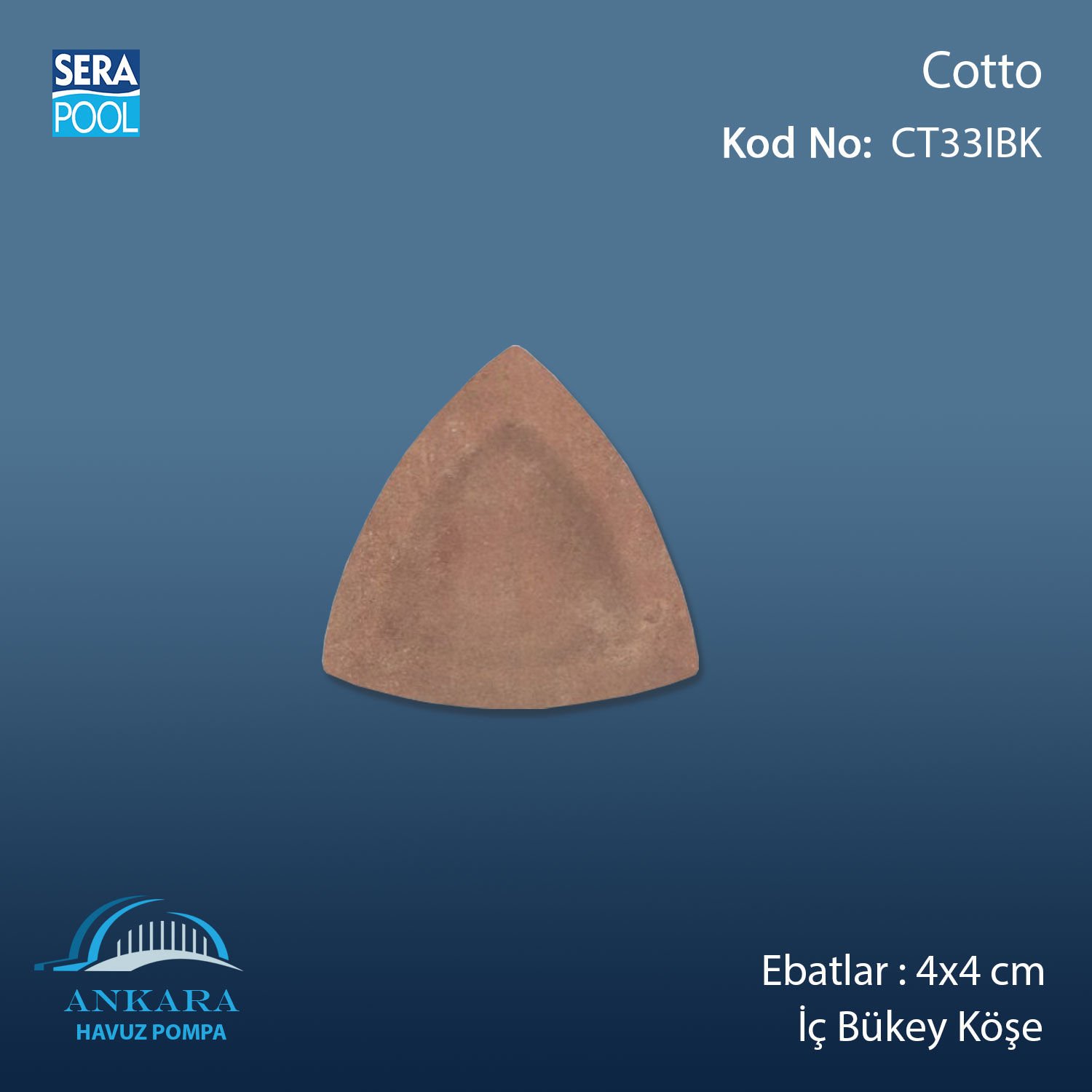 Cotto 4x4 cm İç Bükey Köşe