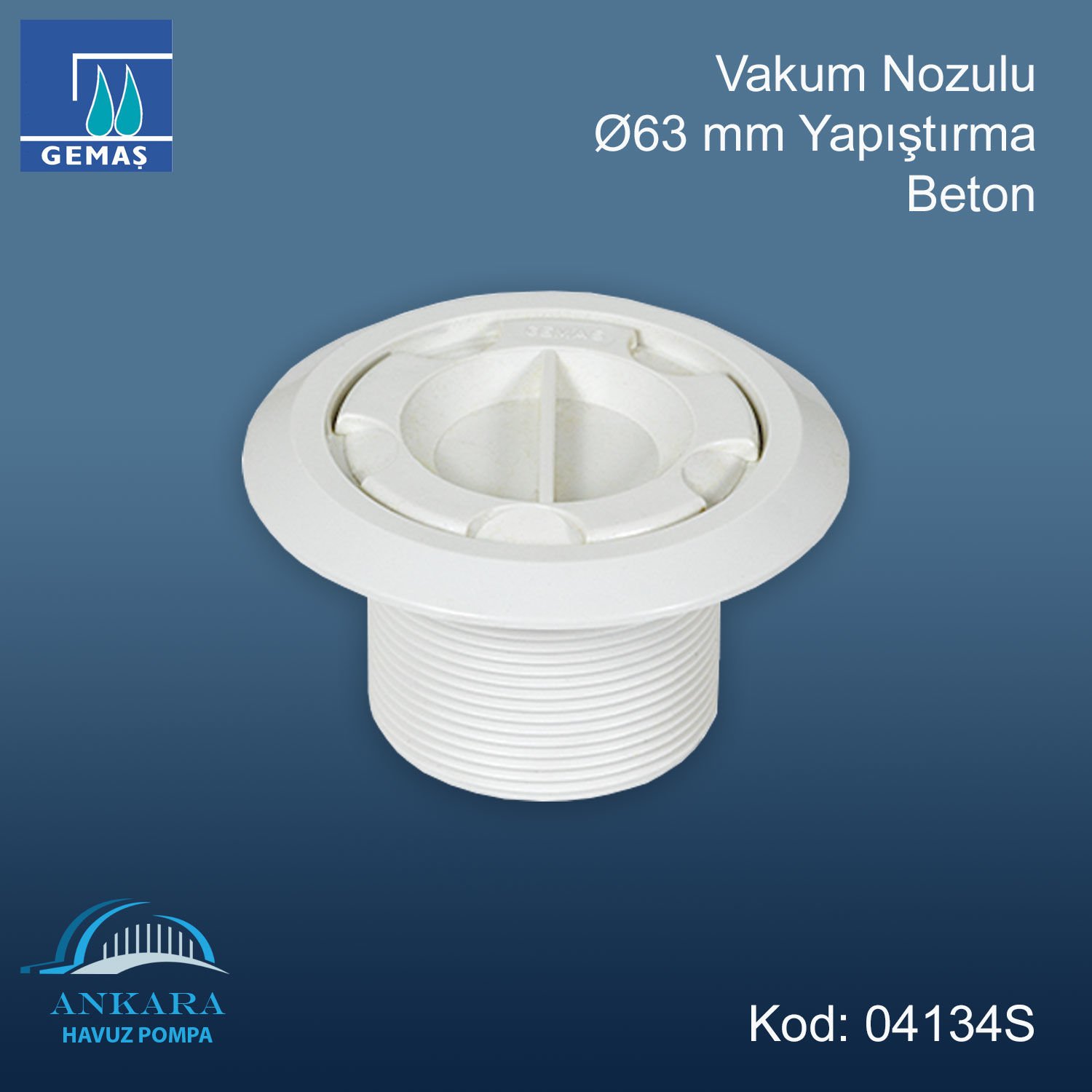 Vakum Nozulu - Vakum Nozulu Ø 63 Yapıştırma - Beton