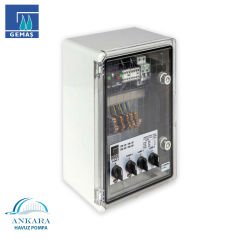 Kontaktörlü veya Termik Manyetik Koruma Şalterli Kontrol Panosu - 1 Monofaze Pompa + 1 Grup Lamba - Zaman Saatli 200W Trioid Trafolu