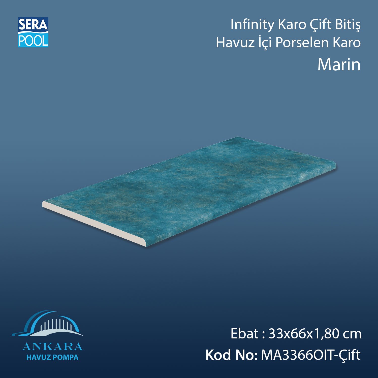 Marin Infinity Kaymaz Karo Çift Bitiş 33x66x1,80 cm