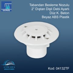 Tabandan Besleme Nozulu - Debi Ayarlı - Tabandan Besleme Nozulu 2'' Dış Dişli Debi Ayarlı Düz K. Beton