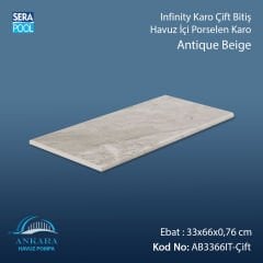 Antique Beige Infinity Kaymaz Karo Çift Bitiş 33x66x0,76 cm
