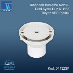 Tabandan Besleme Nozulu - Debi Ayarlı - Tabandan Besleme Nozulu Debi Ayarlı Düz K. Ø63
