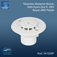 Tabandan Besleme Nozulu - Debi Ayarlı - Tabandan Besleme Nozulu Debi Ayarlı Düz K. Ø63
