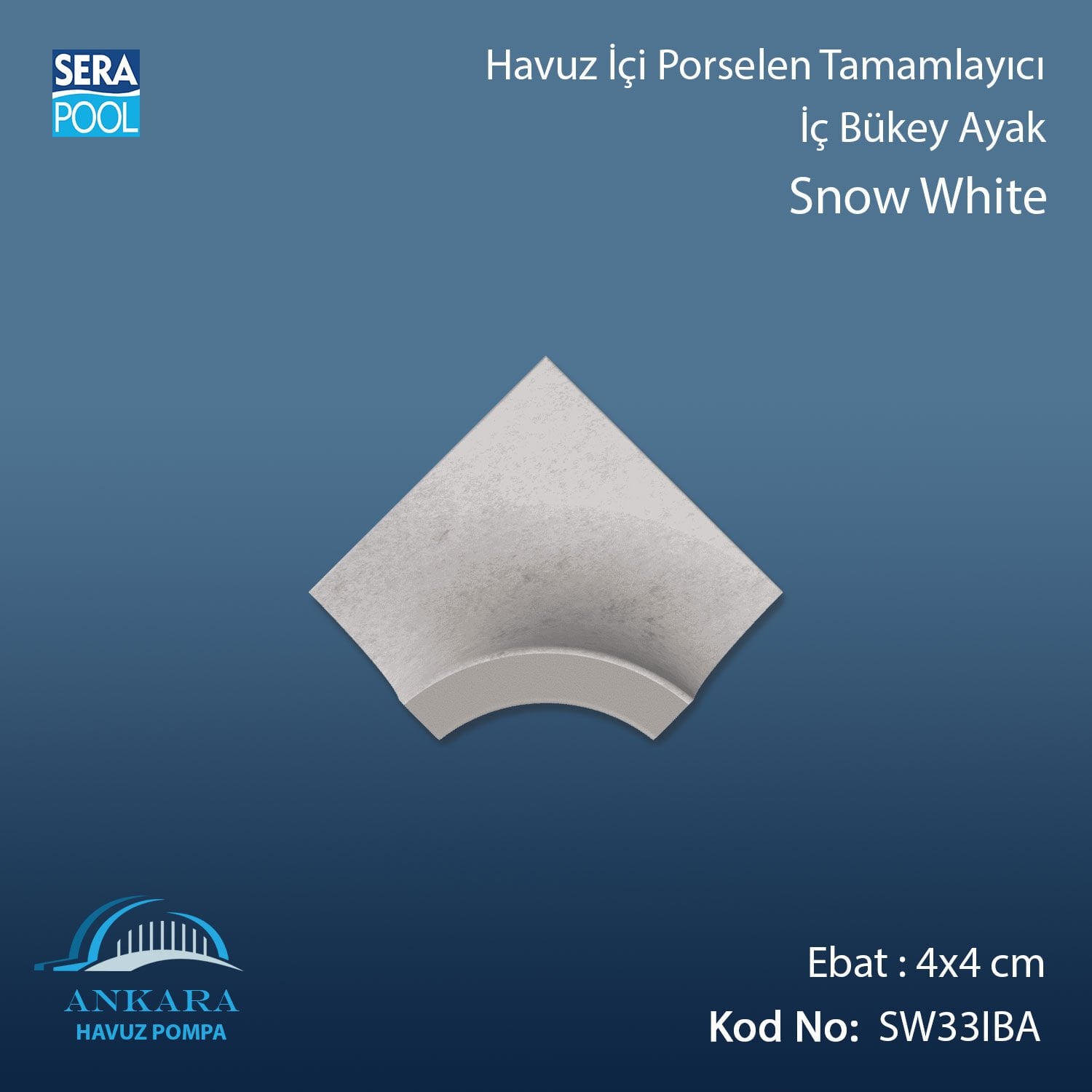 Snow White 4x4 cm İç Bükey Ayak