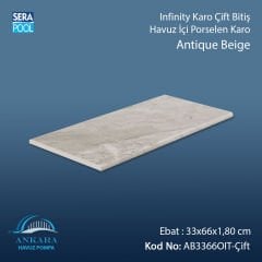 Antique Beige 33x66x1,80 cm Infinity Kaymaz Karo Çift Pahlı