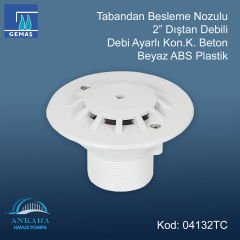 Tabandan Besleme Nozulu - Debi Ayarlı - Tabandan Besleme Nozulu 2'' Dış Dişli Debi Ayarlı Kon. K. Beton