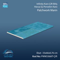 Patchwork Marin Infinity Kaymaz Karo Çift Bitiş 33x66x0,76 cm