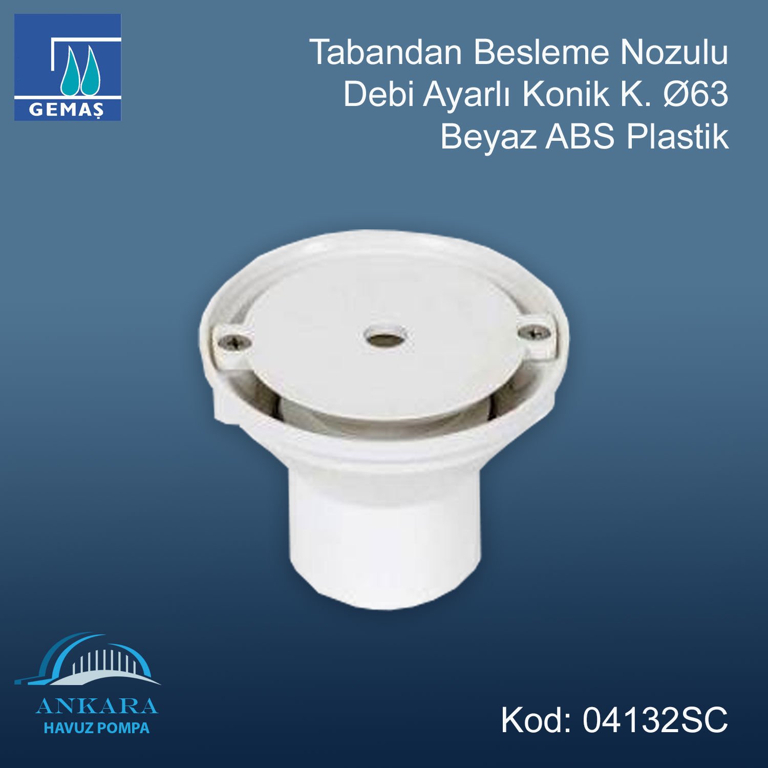 Tabandan Besleme Nozulu - Debi Ayarlı - Tabandan Besleme Nozulu Debi Ayarlı Konik K. Ø63