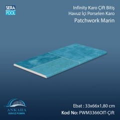 Patchwork Marin Infinity Kaymaz Karo Çift Bitiş 33x66x1,80 cm