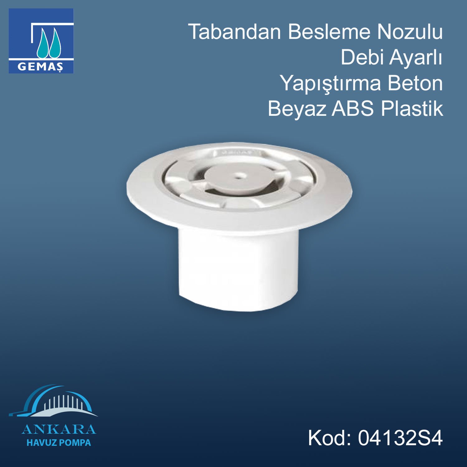 Tabandan Besleme Nozulu - Sabit Debili - Tabandan Besleme Nozulu Debi Ayarlı Yapıştırma Beton
