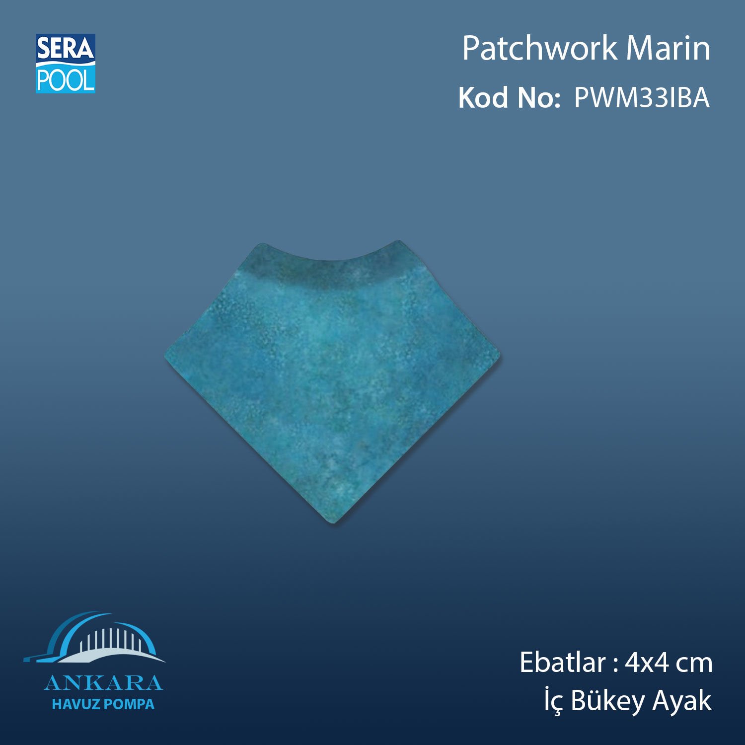 Patchwork Marin 4x4 cm İç Bükey Ayak