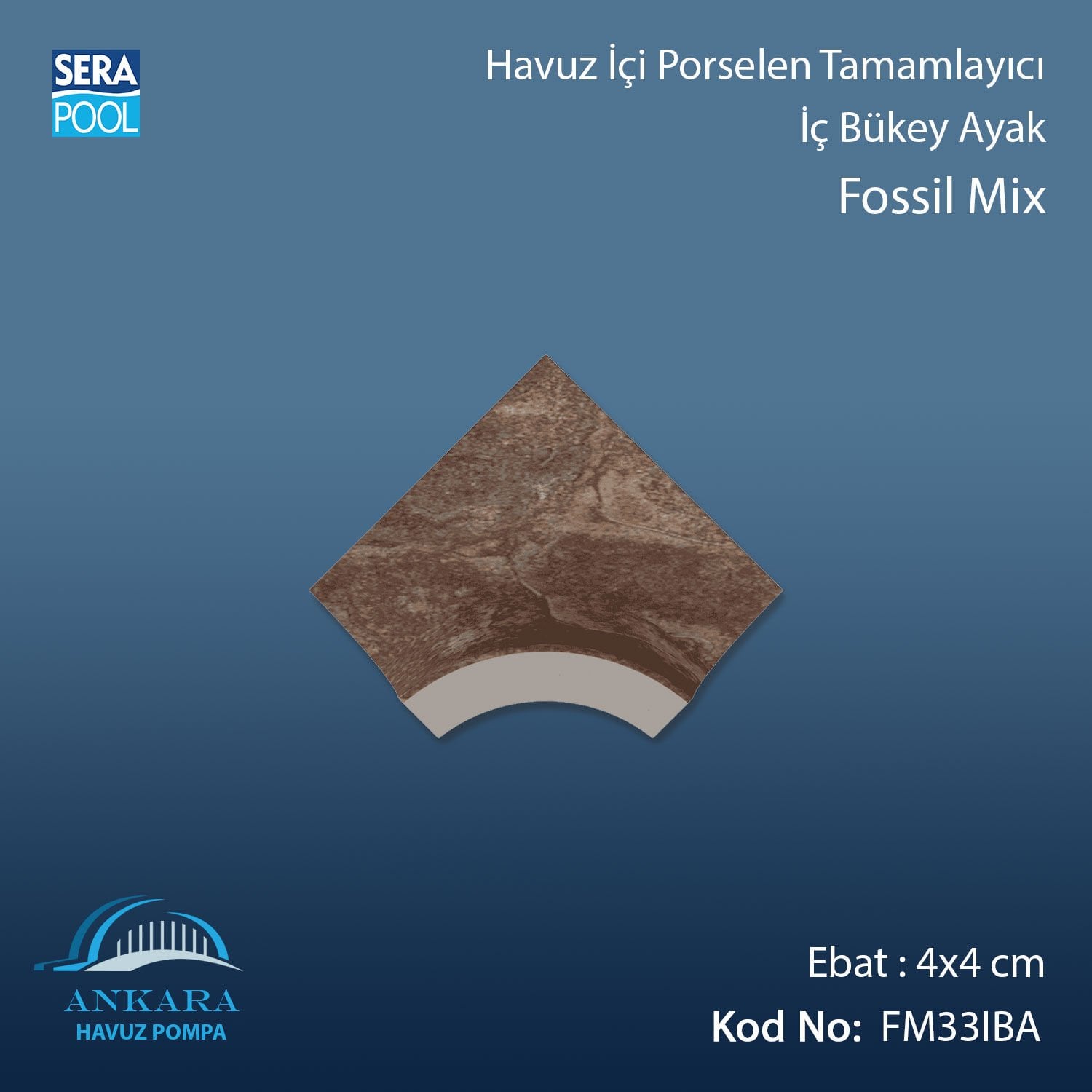 Fossil Mix 4x4 cm İç Bükey Ayak