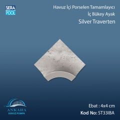 Silver Traverten 4x4 cm İç Bükey Ayak