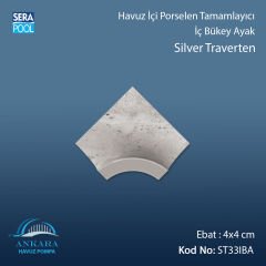 Silver Traverten 4x4 cm İç Bükey Ayak