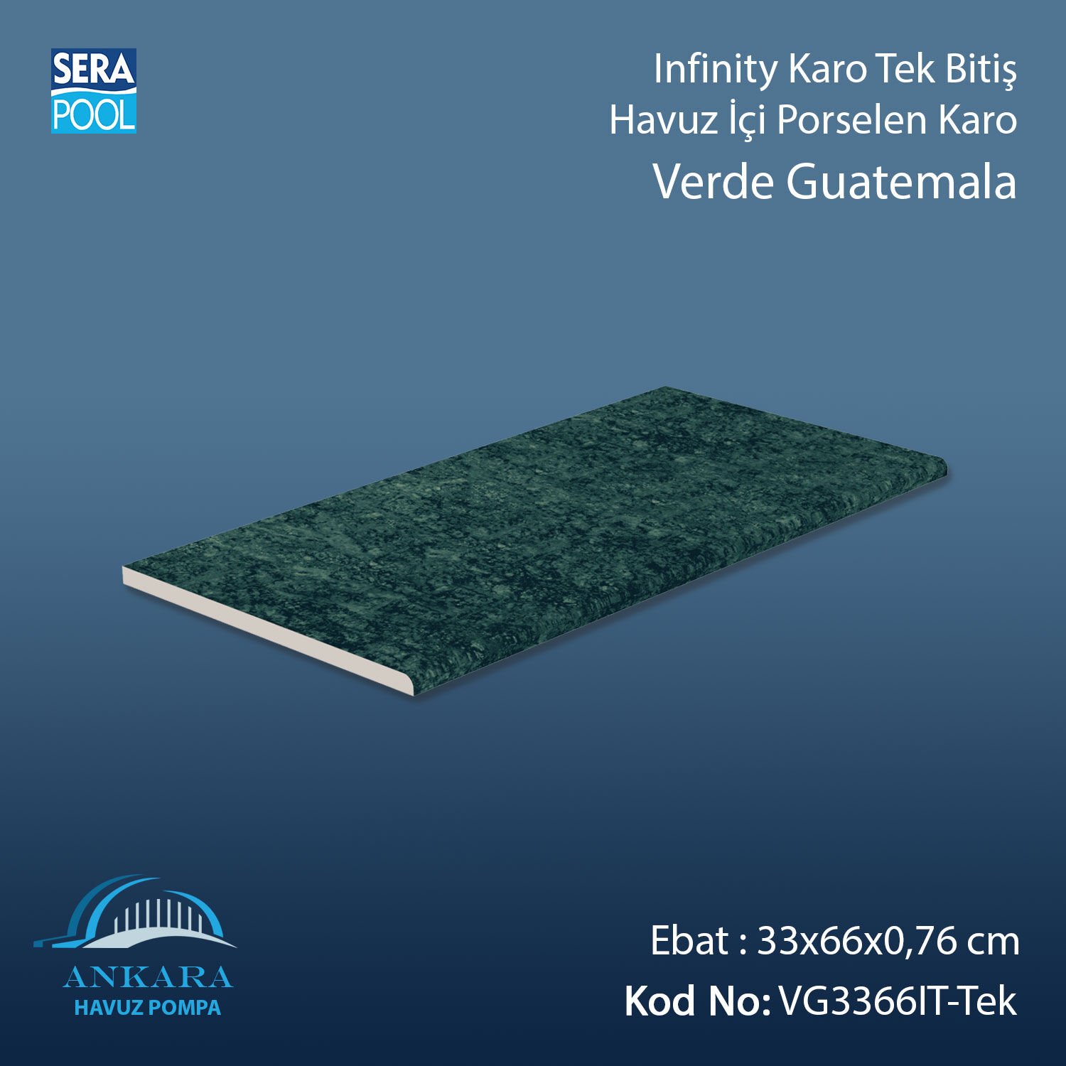 Verde Guatemala 33x66x0,76 cm Infinity Kaymaz Karo Tek Bitiş